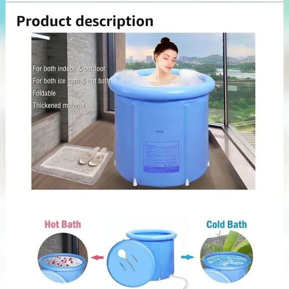 Inflatable Bathtub Bath Tub foldable bathtub plastic Bath T… - Picture 11 of 12